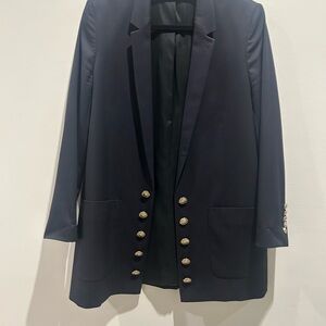 The Kooples Navy oversized Boyfriend Blazer with Gold Buttons Size Large 10/12